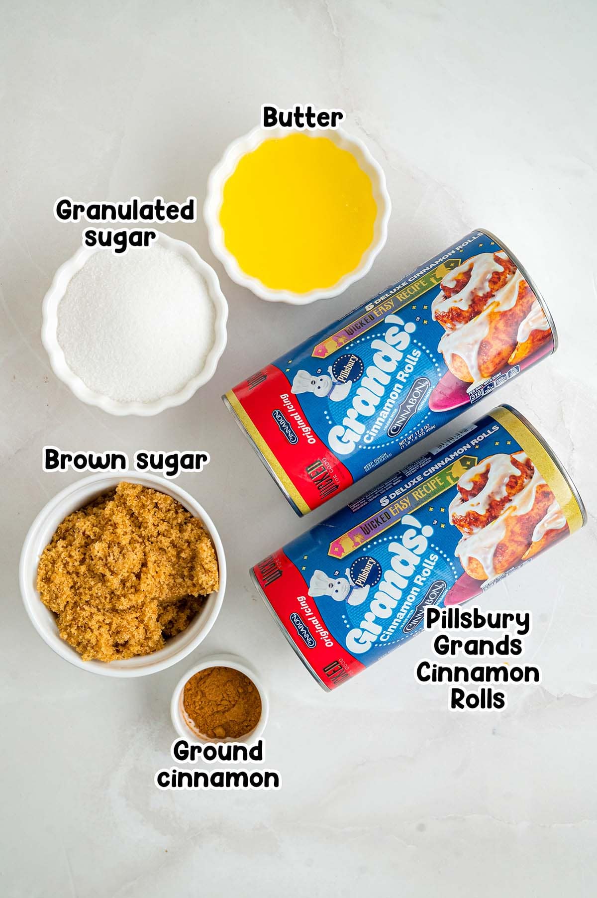 Cinnamon roll ingredients.