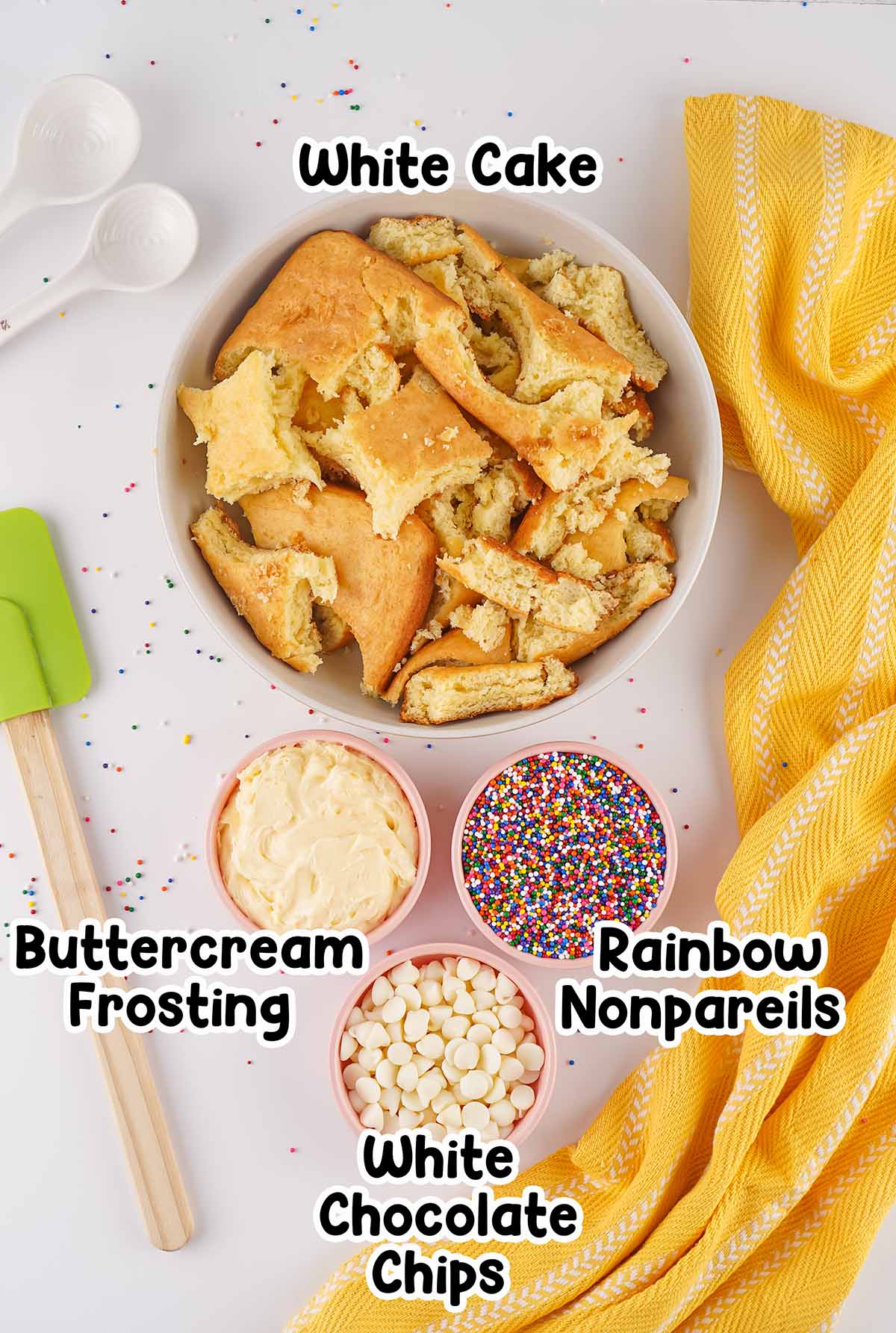 Dot cake ingredients.