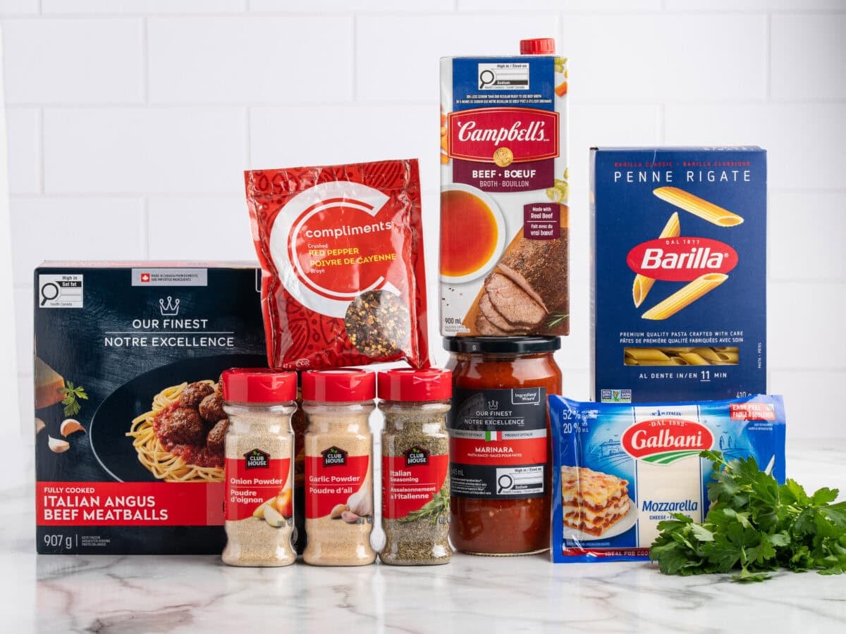 meatball casserole ingredients.