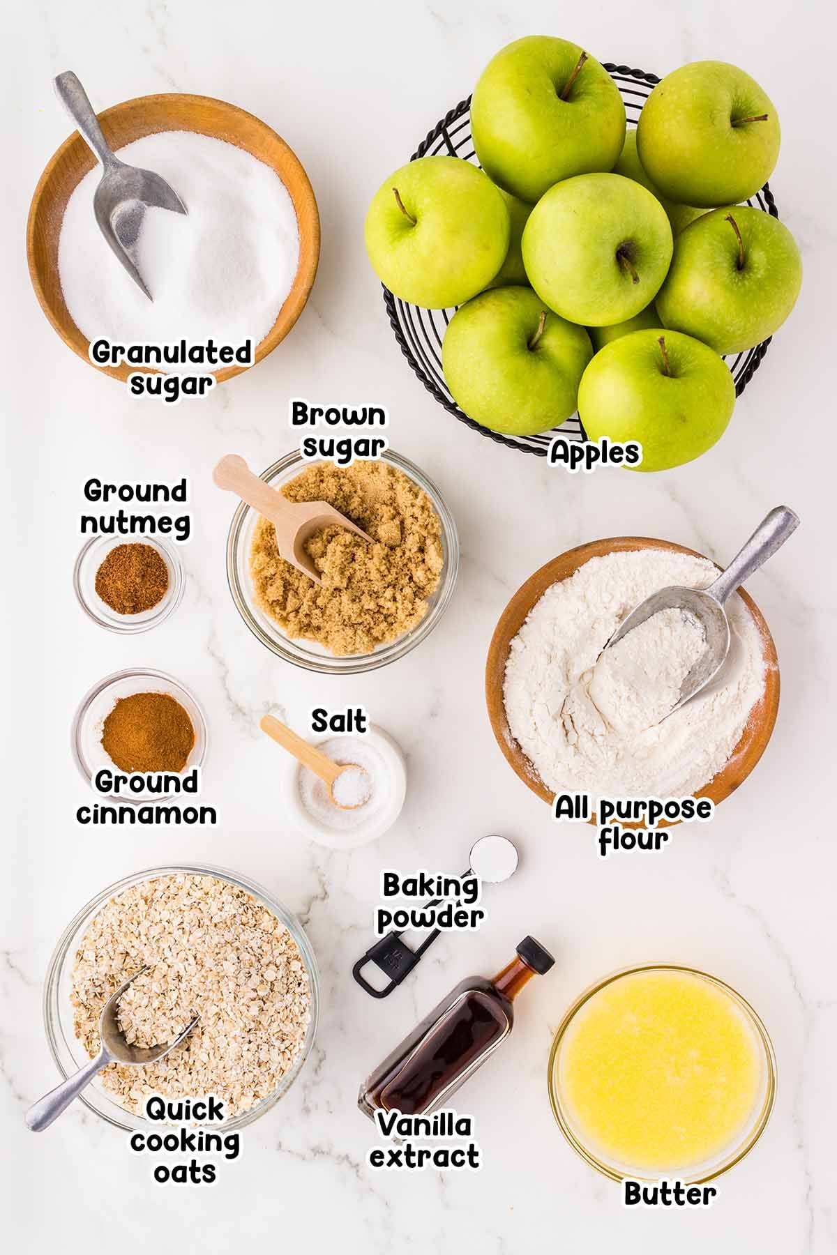 Apple crisp ingredients.