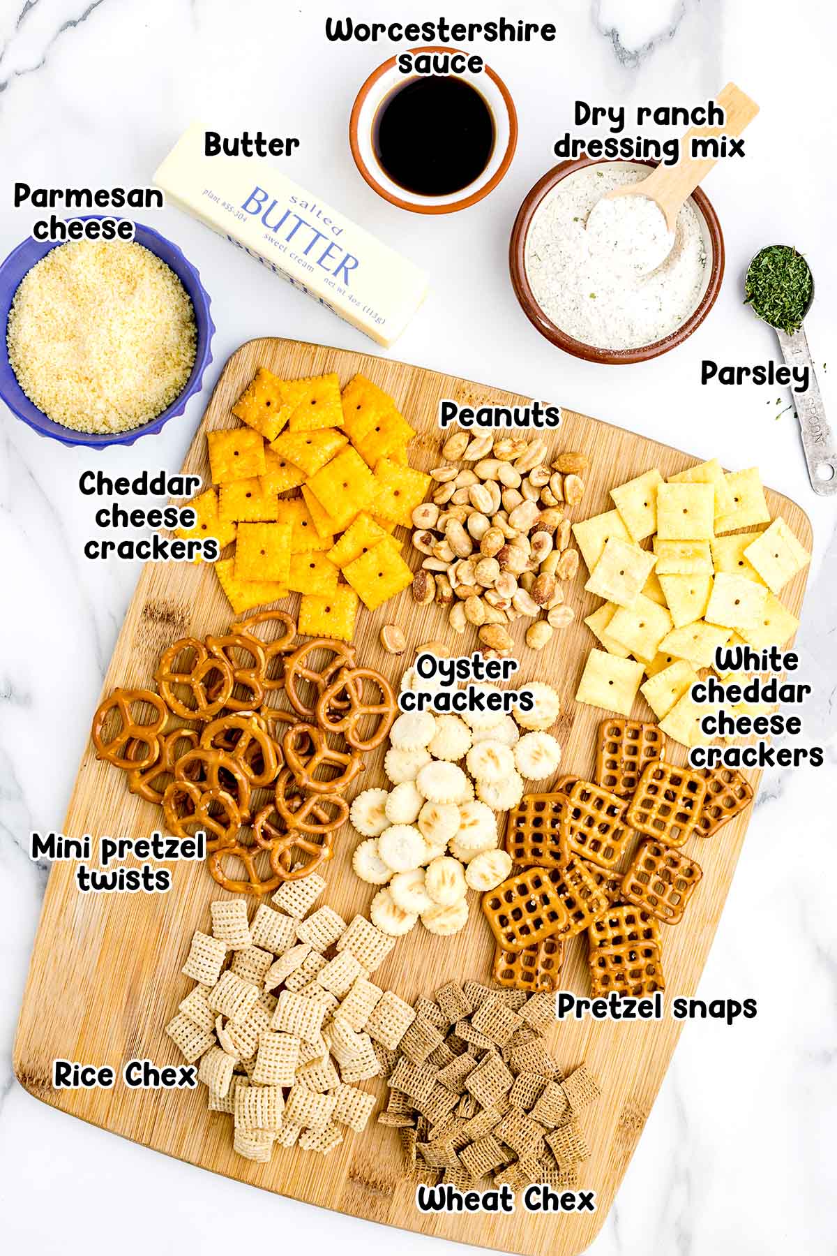 Ranch chex mix ingredients.