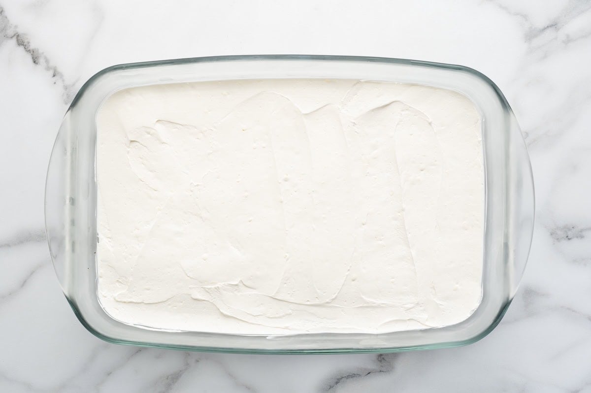 cool whip and cream cheese layer for chocolate lasagna