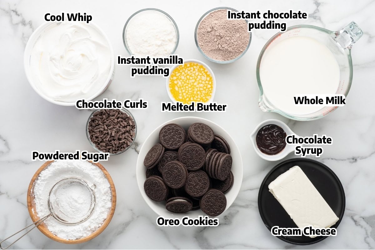 ingredients for chocolate lasagna