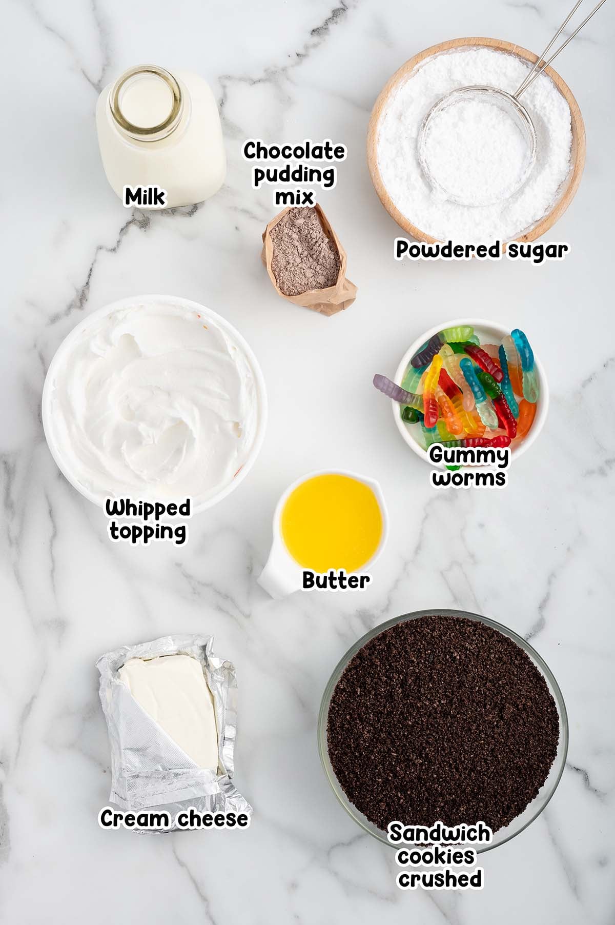dirt pie ingredients.