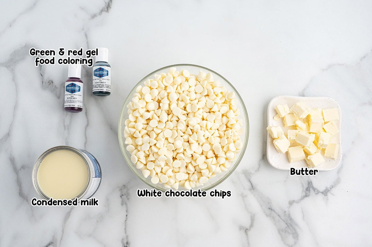 Christmas fudge ingredients.