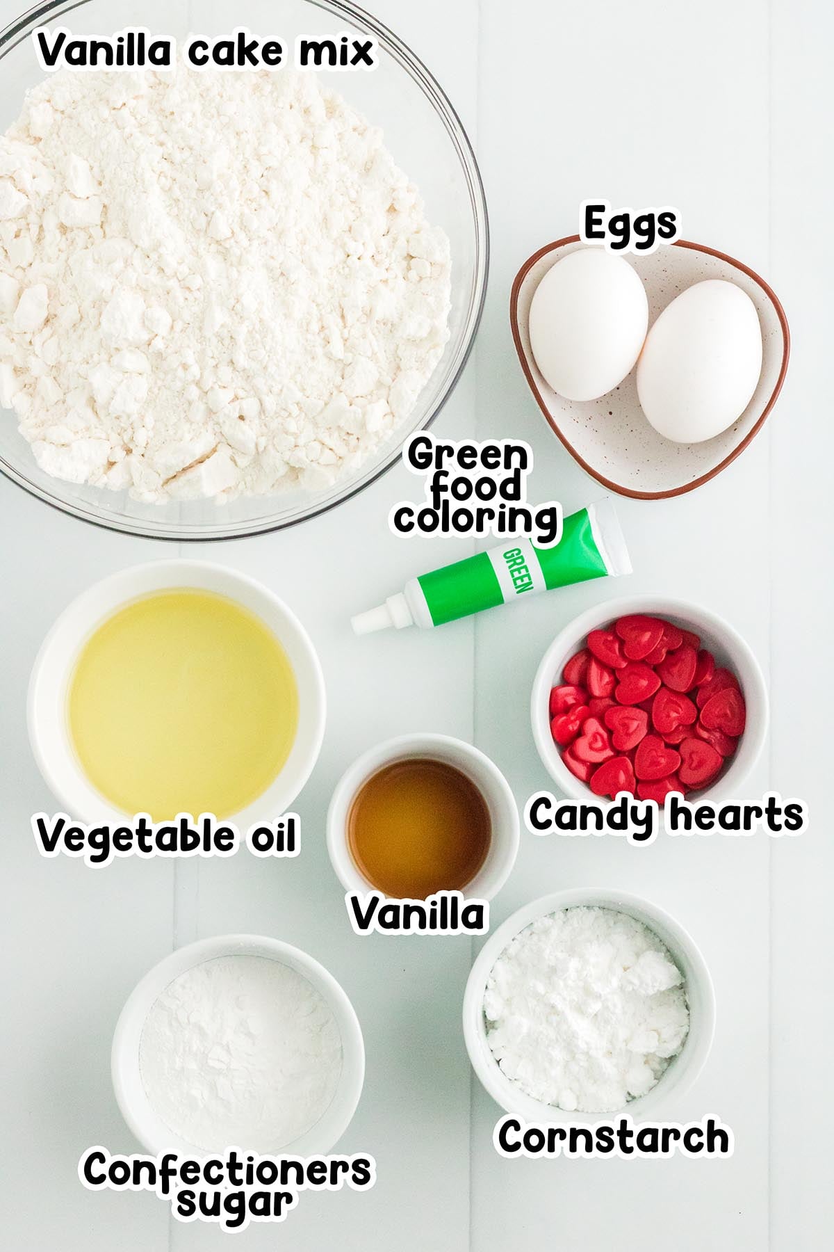 Grinch cake mix ingredients.